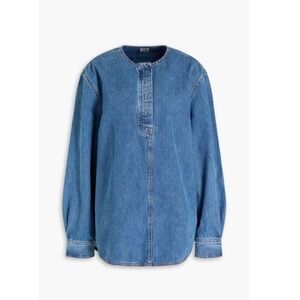 Toteme Blue collarless Denim Shirt
